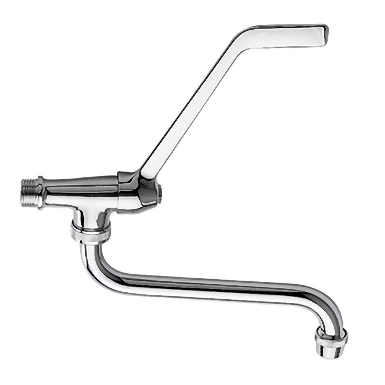 Long Lever Chrome Wall Mounted Tap Disabled Mobility Kitchen Taps