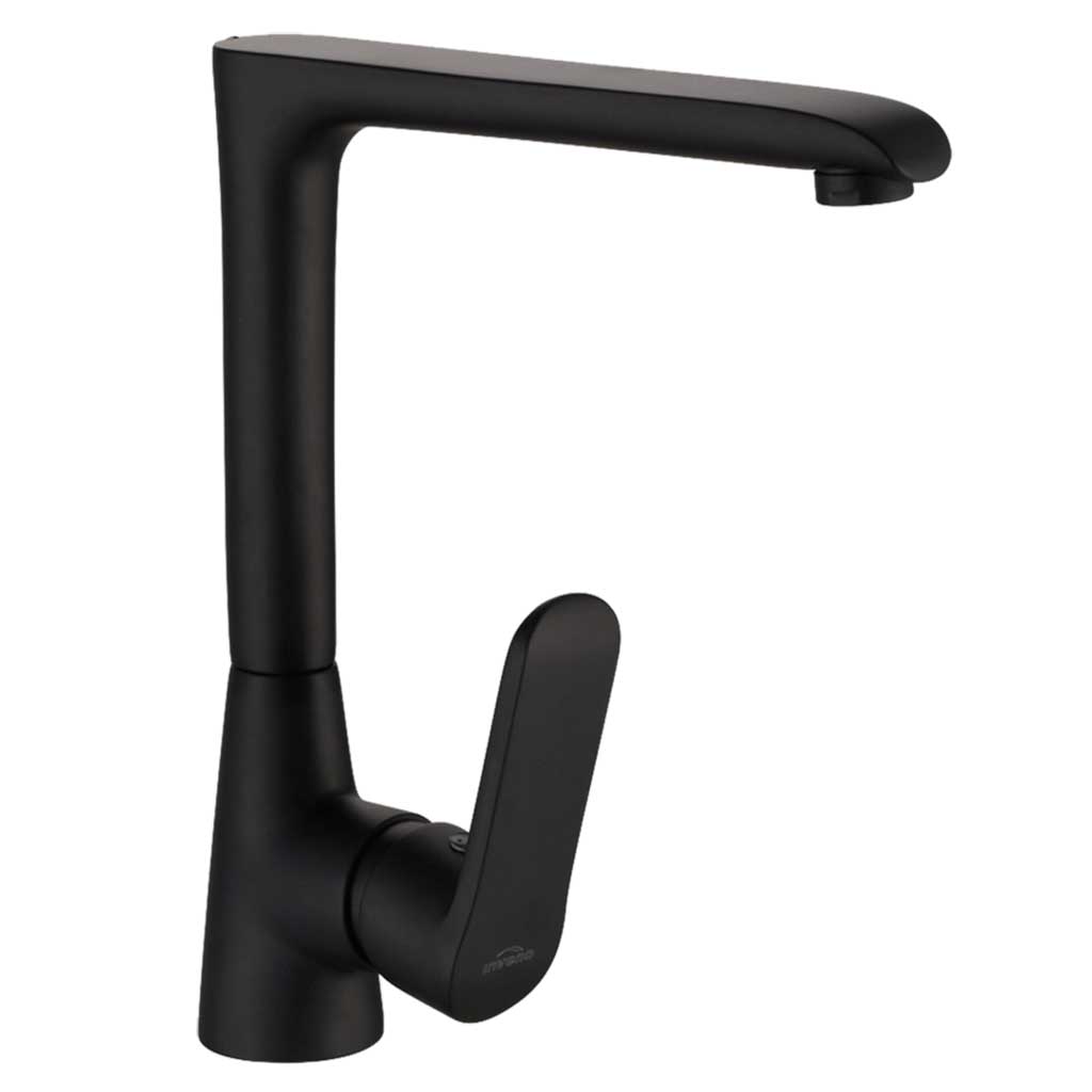 Kitchen Mixer Tap Black Single Lever Deck Mounted Monobloc Kitchen Taps