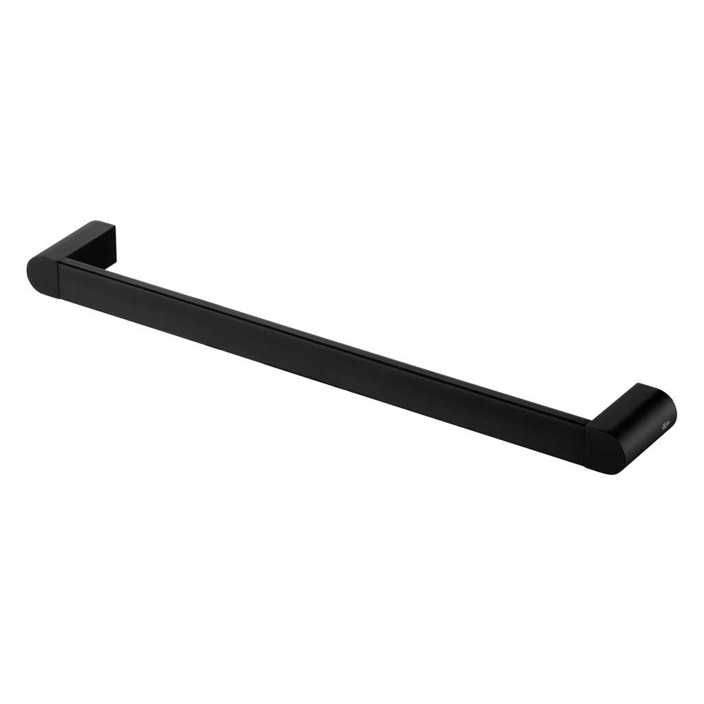 Bathroom Single Towel Rail Black Hanger Wall Mounted Towel Rails and Rings