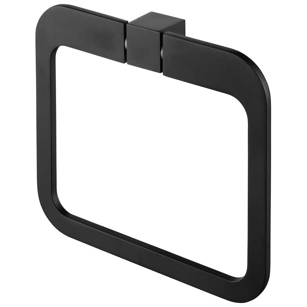 Wall Square Towel Ring Black Dressing-Gown Hanger Bathroom Towel Rails and Rings