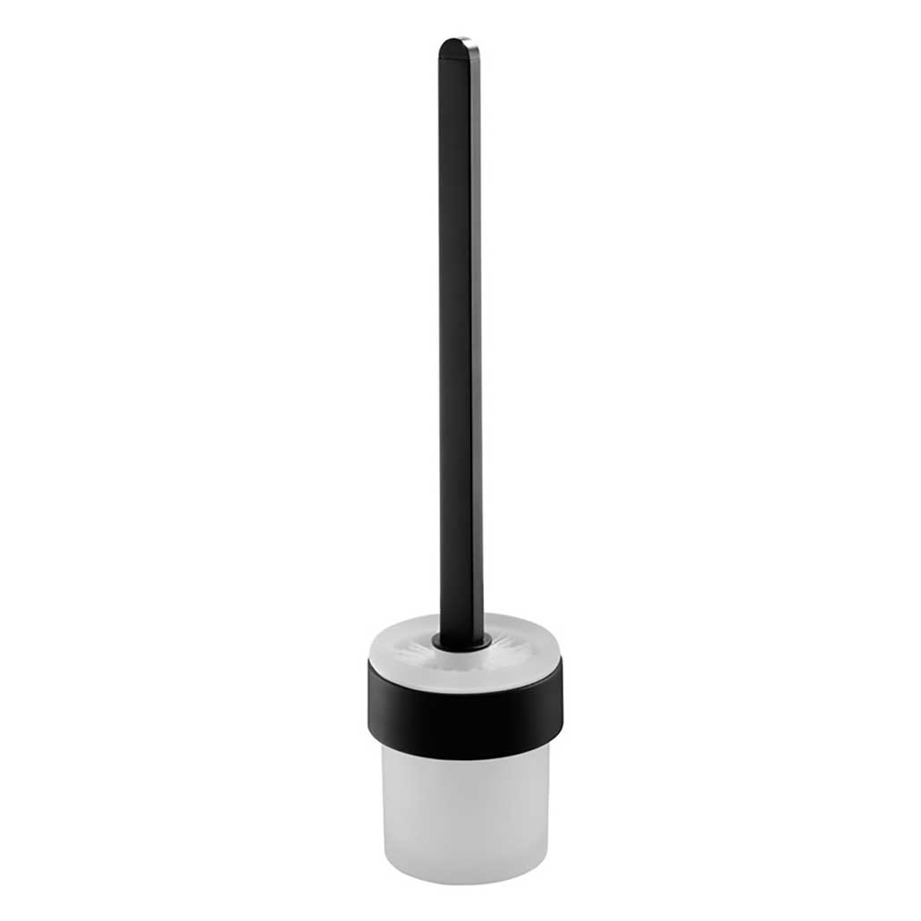 Black Toilet Brush With Glass Cup Wall Mounted Toilet Brushes