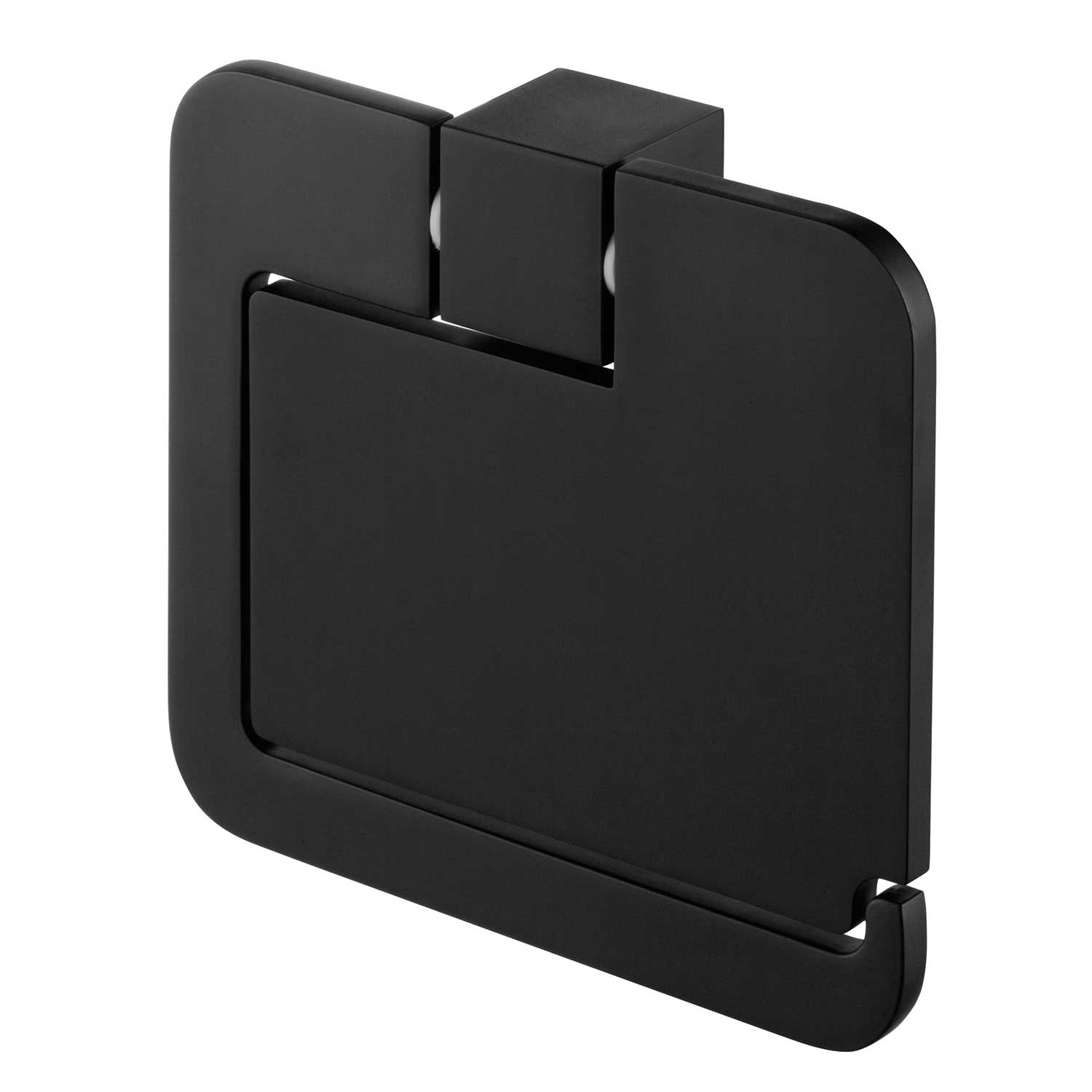 Toilet Paper Holder Black with Flap Powder Coated Zamak Toilet Roll Holders