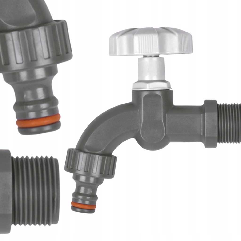 Plastic Outdoor Garden Tap Valve With Hose Connector 1/2 3/4, A193a, A193b