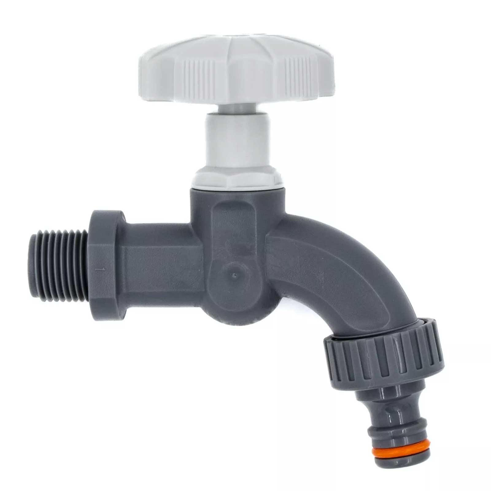 Plastic Outdoor Garden Tap Valve With Hose Connector 1/2 3/4