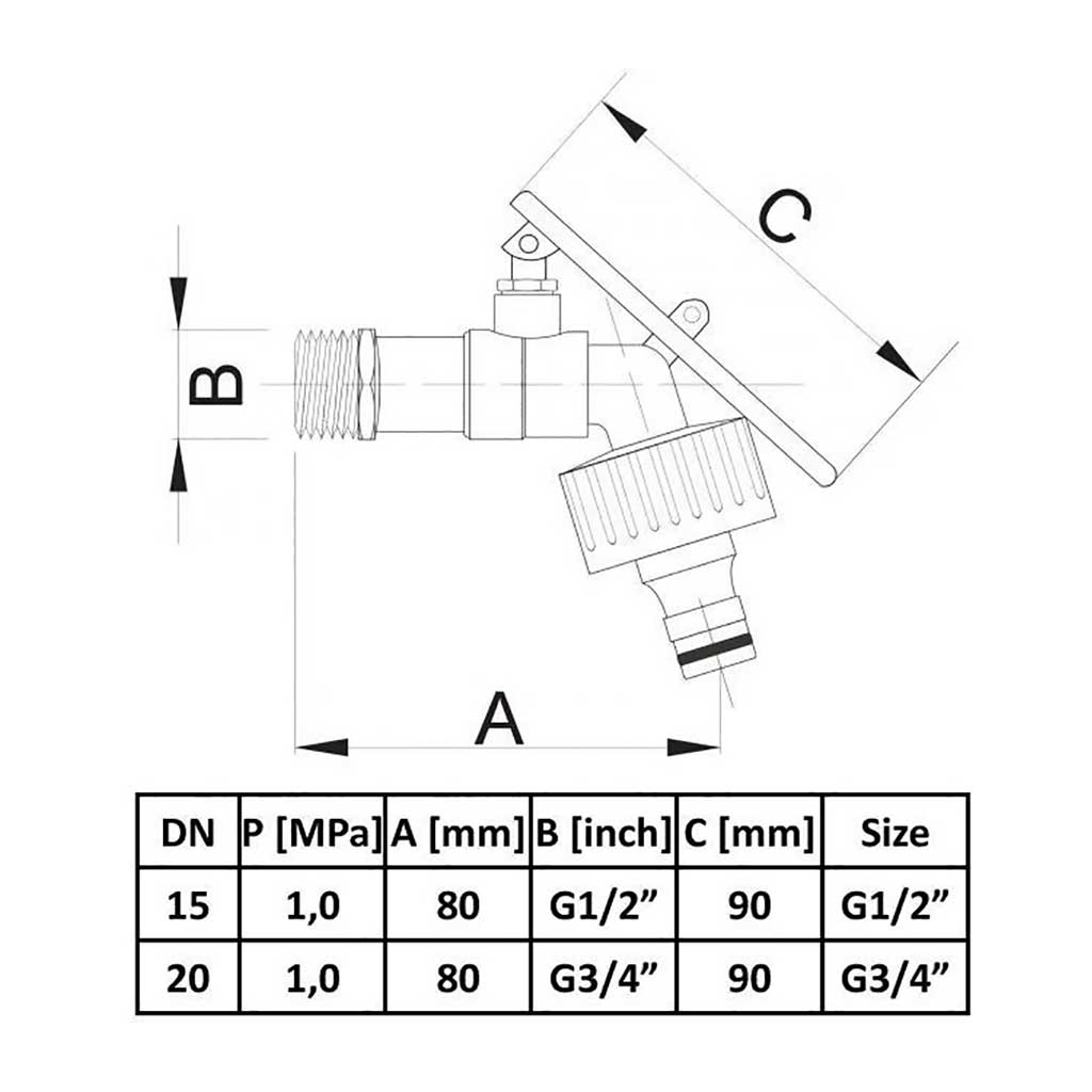 1/2 3/4 Garden Outside Tap Padlocked Hozelock Compatible Garden Taps / Valves, A279a, A279b