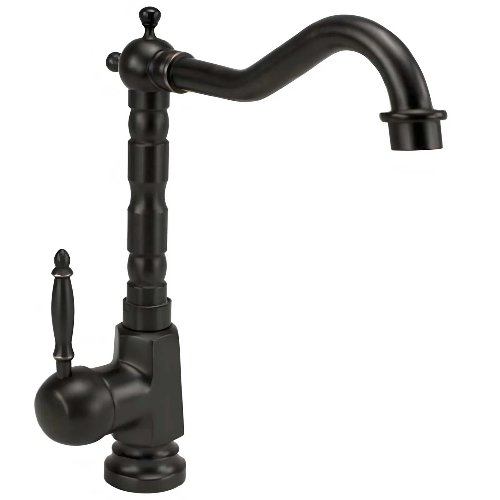 Vintage Tall Bathroom Basin Tap Brushed Black Monobloc Basin Taps