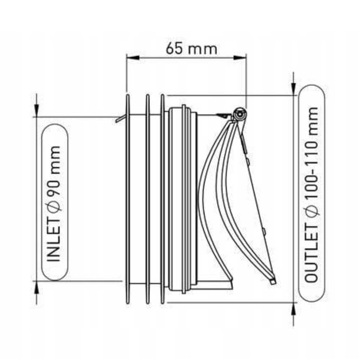 Anti-Rat Rodent Barrier 110mm Toilet Drain Waste Valve Drain Non Return Valves