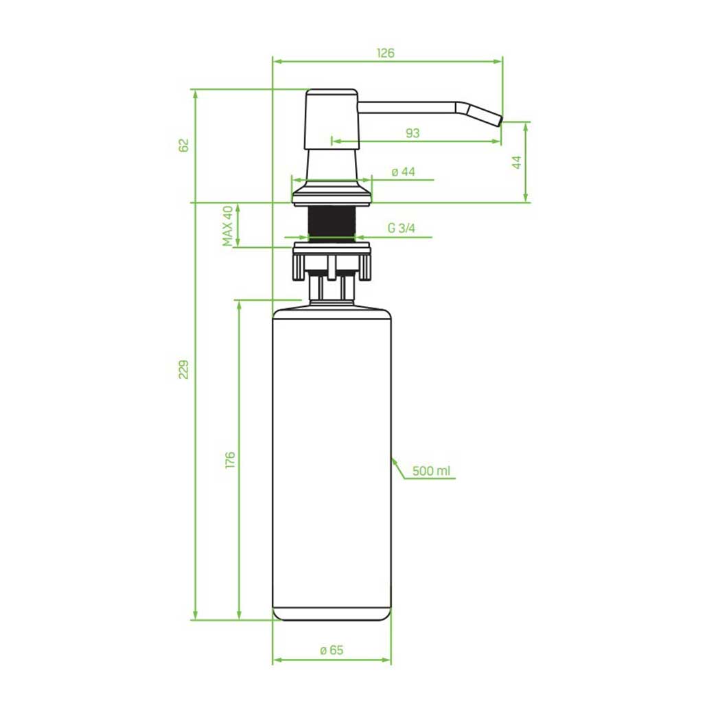 Beige Granite Liquid Soap Dispenser Replacement Pump 250ml Soap Dispensers