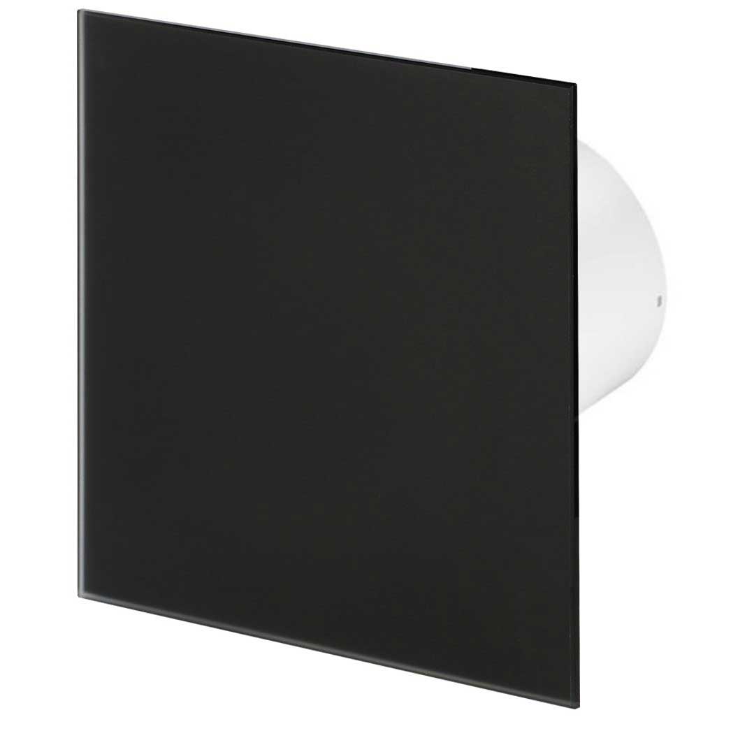 Matt Black Glass 100mm Wall Bathroom Extractor Fan TRAX Ceiling Ventilation Bathroom Extractor Fans