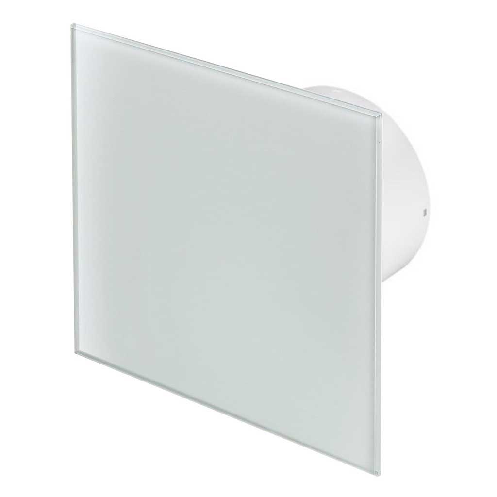 White Glass 100mm Wall Bathroom Extractor Fan TRAX Ceiling Ventilation Bathroom Extractor Fans