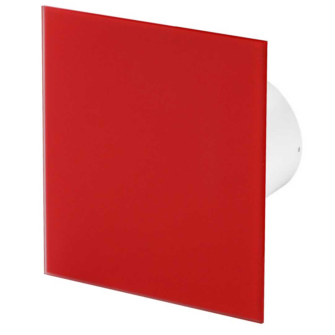 Matt Red Glass 125mm Wall Bathroom Extractor Fan TRAX Front Panel Bathroom Extractor Fans