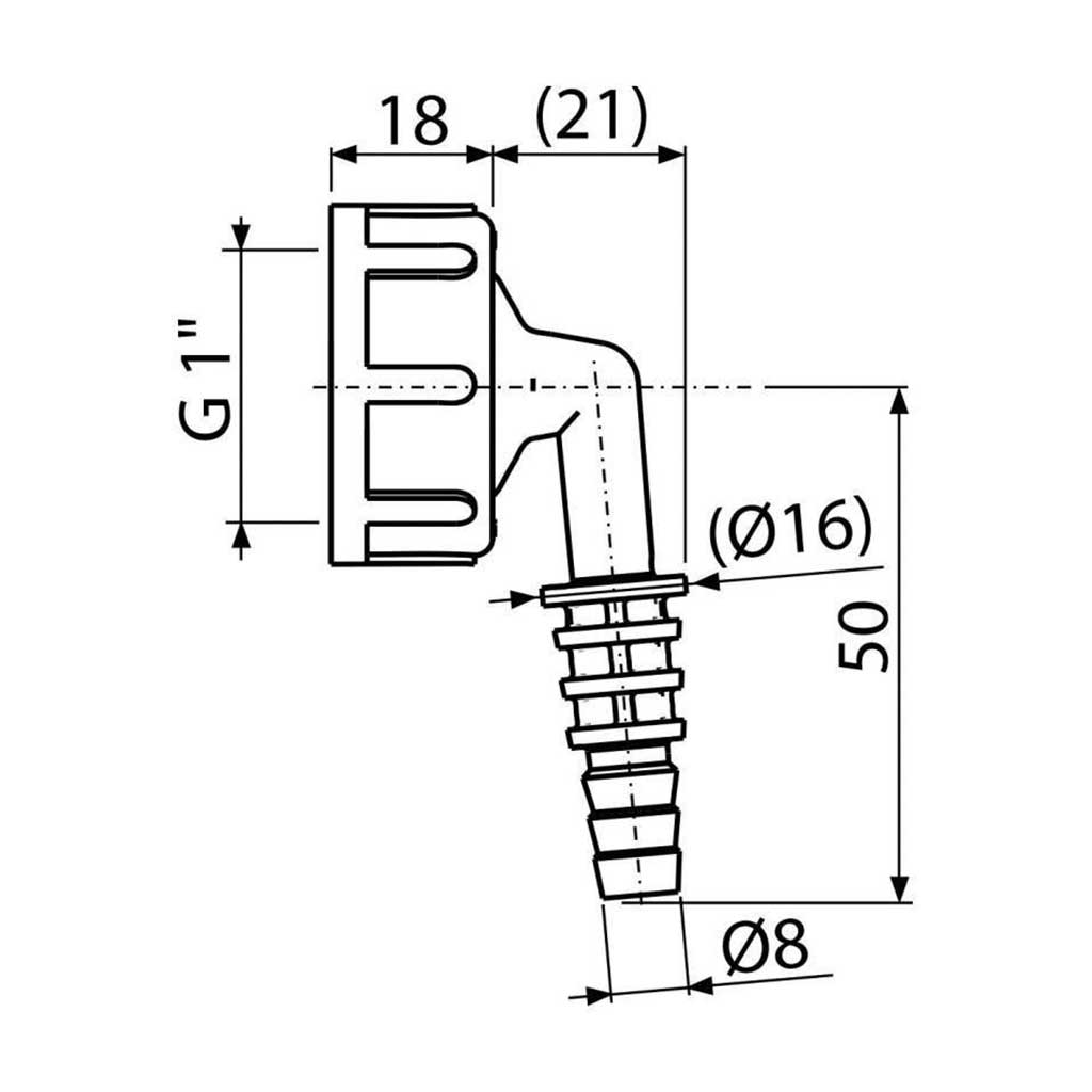 Washing Machine Connection Elbow 1 Inch x 8/16mm Hose Dishwasher and Washing Machine Accessories