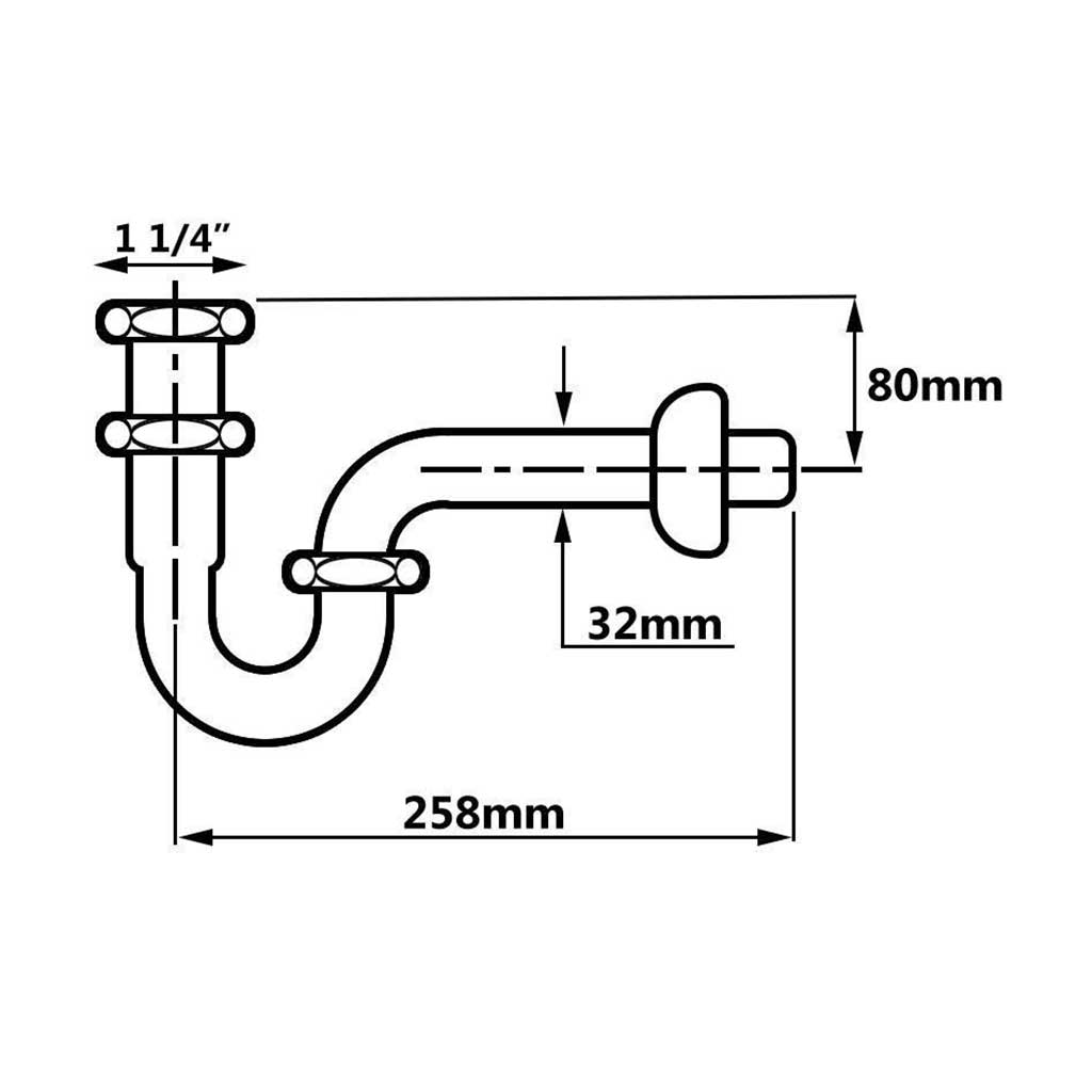 Basin Drain Waste P-Trap Antique Brass 1 1/4 Inch BSP x 32mm Bathroom Sink Waste Traps