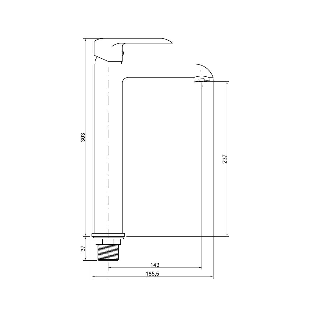 Bathroom Sink Mixer Tap Black Single Lever Monobloc Basin Taps