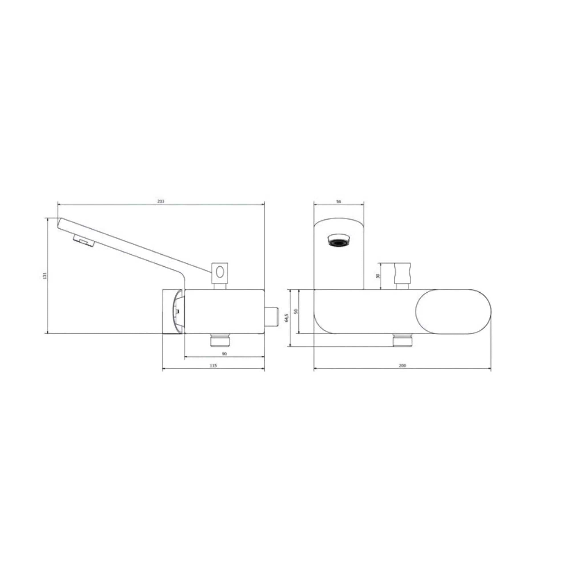 Black Bath Mixer Tap Modern Wall Mounted Shower Diverter