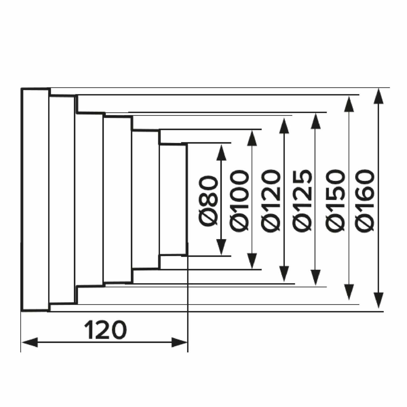 80-160mm Round Vent Duct Pipe Reduction Downpipe Reducer Ducting