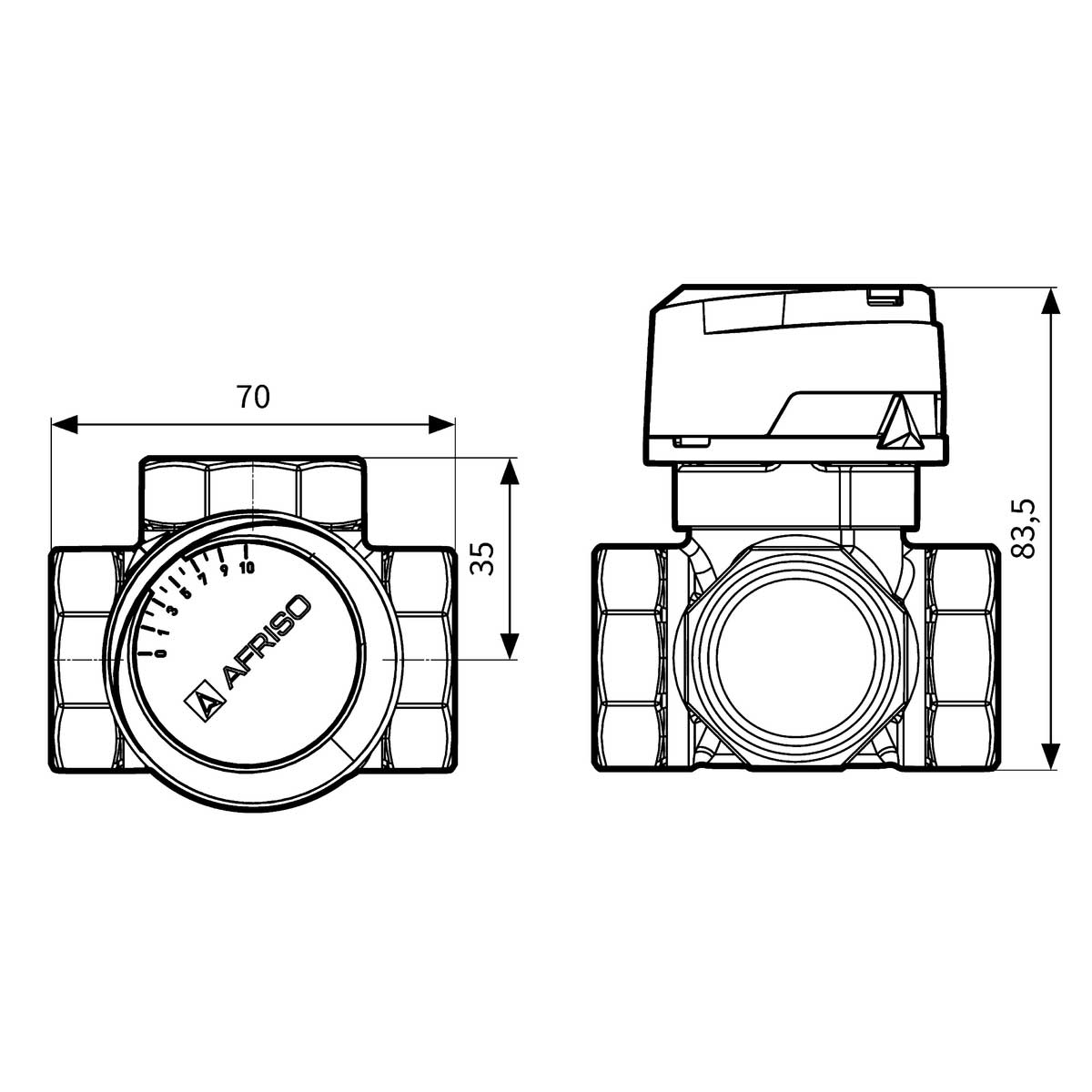 Universal Blending Mixing Valve Heating Water 3 Way 1 Inch Thermostatic Mixing Valves Afriso ARV, A440a