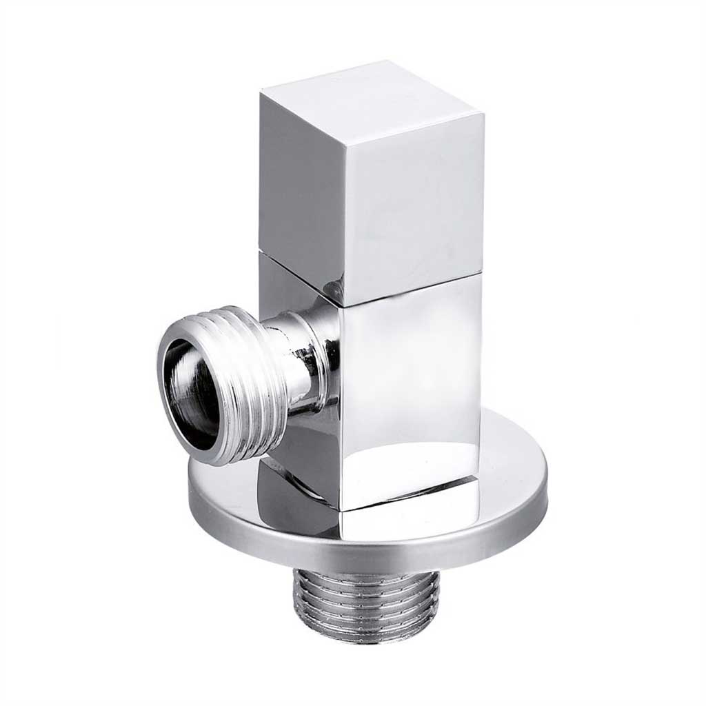 Angled Isolating Valve Chromed Square Basin Tap Connector Isolating Valves