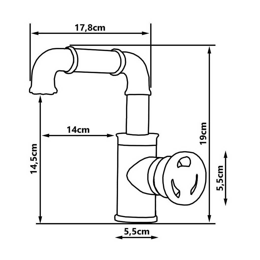 Industrial Style Black Bathroom Sink Mixer Tap Deck Mounted Basin Taps