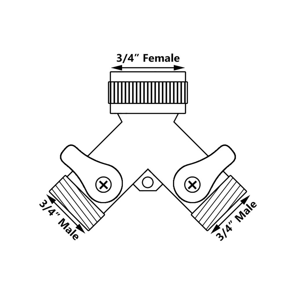 3-Way Garden Water Outside Tap Splitter 3/4 Inch Hose Tap Fittings
