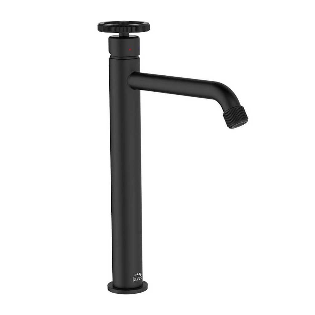 Retro Industrial Tall Bathroom Sink Tap Black Round Handle Basin Taps