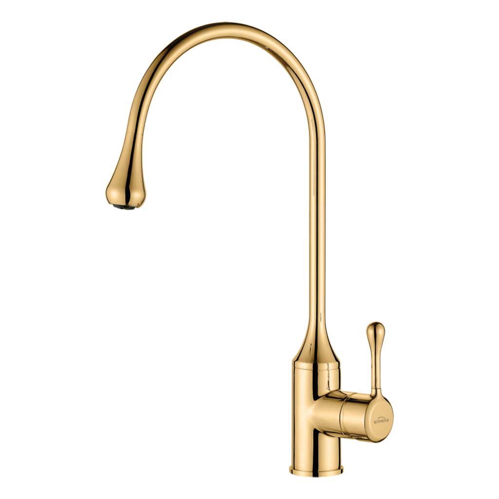 Droplet Shape Black Gold Tall Kitchen Tap Sink Mounted Kitchen Taps