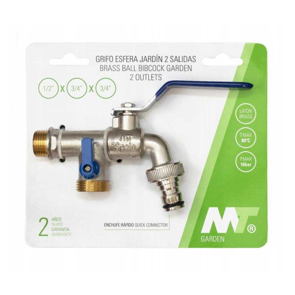 Double Garden Outside Tap Valve Quick fit Connection 1/2x3/4 Garden Taps / Valves