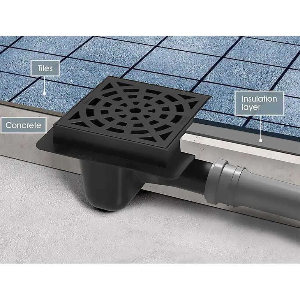 White 150x150mm Floor Waste Drain Gully Trap 50mm Outlet Drain Gully