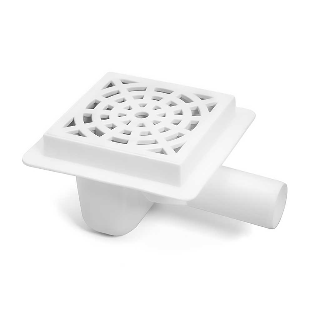 White 150x150mm Floor Waste Drain Gully Trap 50mm Outlet Drain Gully