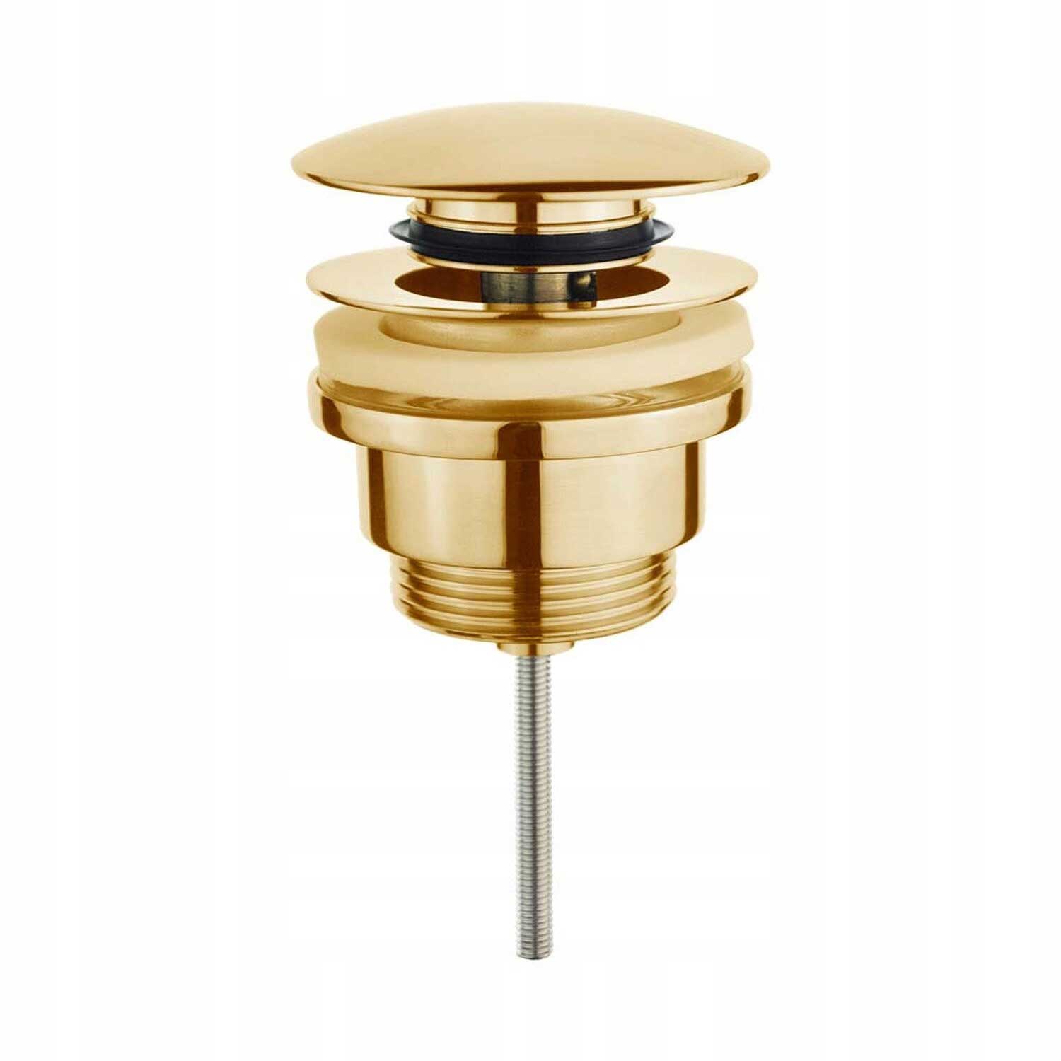Gold Click-Clack Bathroom Sink Waste Plug Button Universal Bathroom Sink Plugs