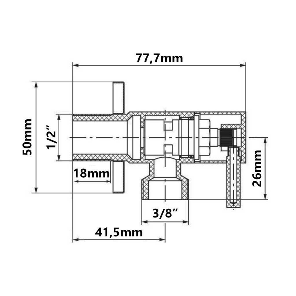 1/2 x 3/8 Inch Gold Angled Water Isolating Valve Basin Sink Isolating Valves