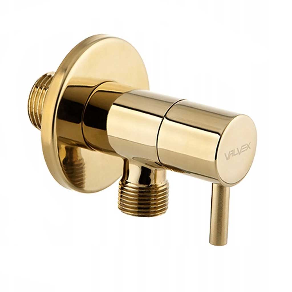 1/2 x 3/8 Inch Gold Angled Water Isolating Valve Basin Sink Isolating Valves