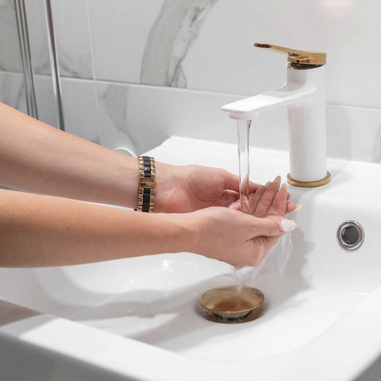 White popular and gold Bathroom Sink Faucet