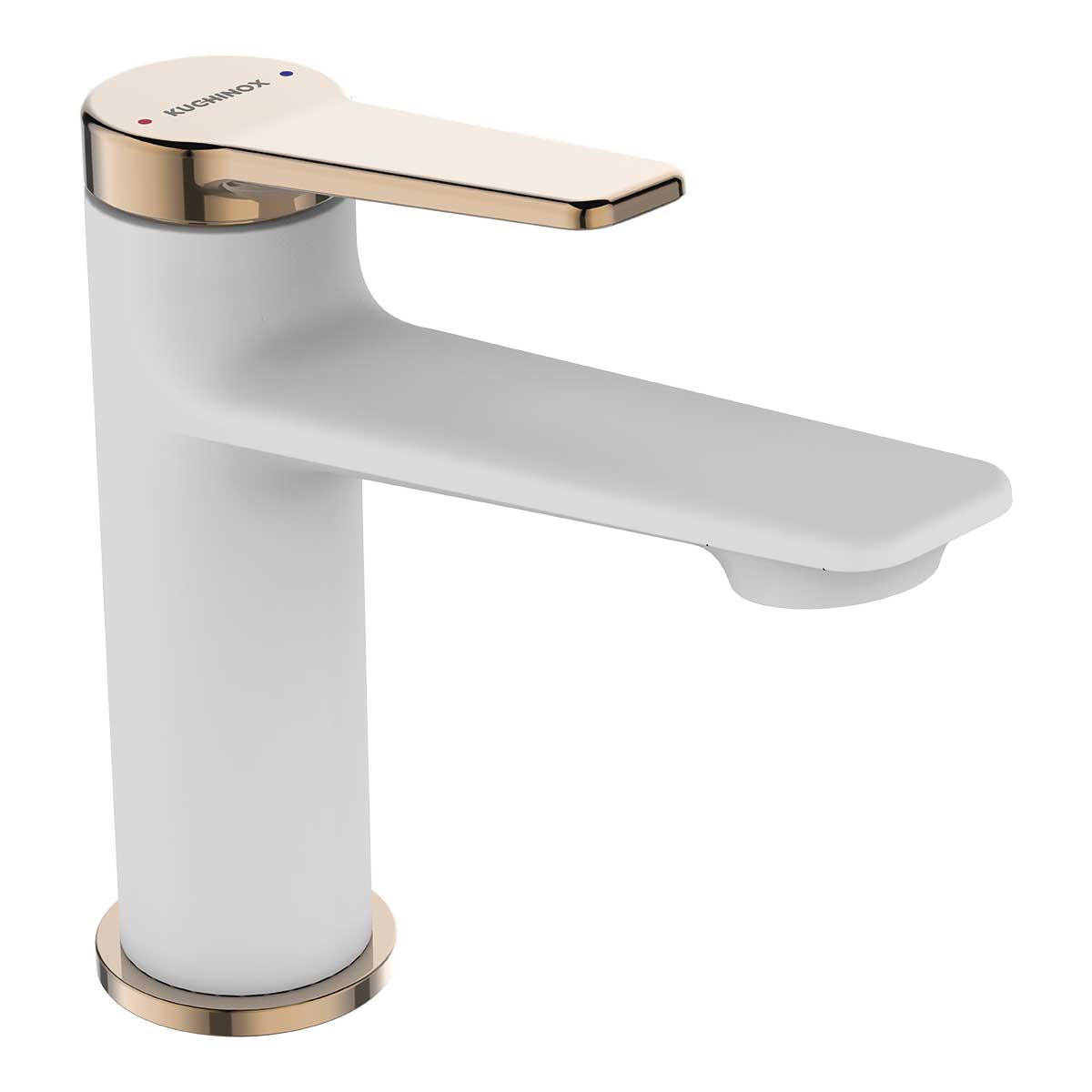 White Rose Gold Bathroom Sink Tap Single Lever Mixer Basin Taps