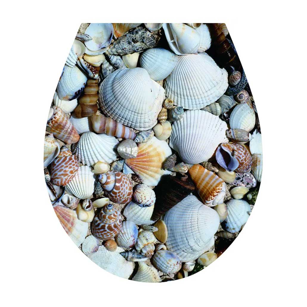 WC Seat Sticker Toilet Lid Cover Bathroom 32x38cm Seashell