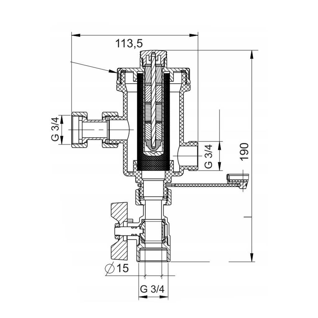 Magnetic Central Heating Water Dirt Rust Filter Catcher DN20 Water Filters