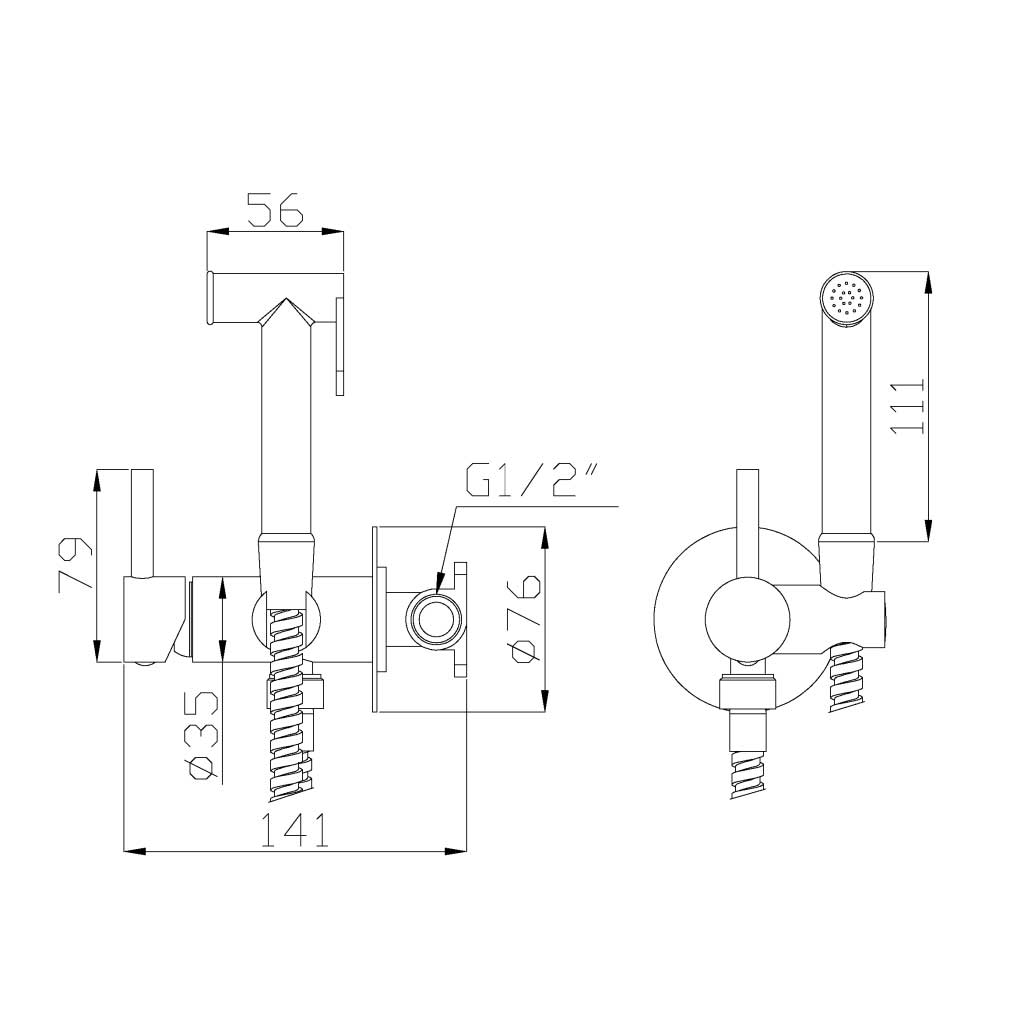 Bathroom Bidet Sprayer Mixer Chrome Black Gold Single Lever Bidet Sprayers, A587a, A587b, A587c