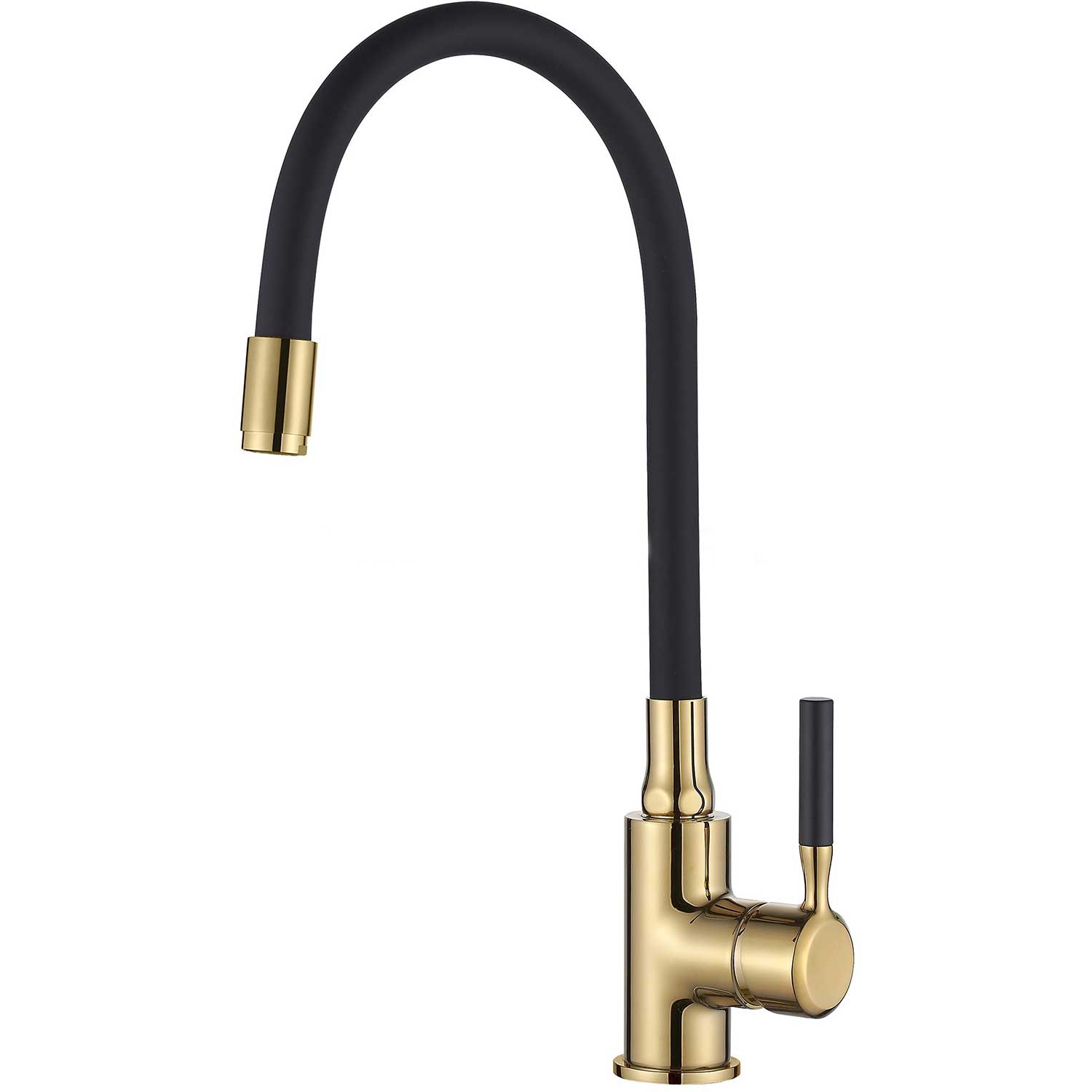 Black Gold Tall Kitchen Mixer Tap Flexible Spout Monobloc Kitchen Taps