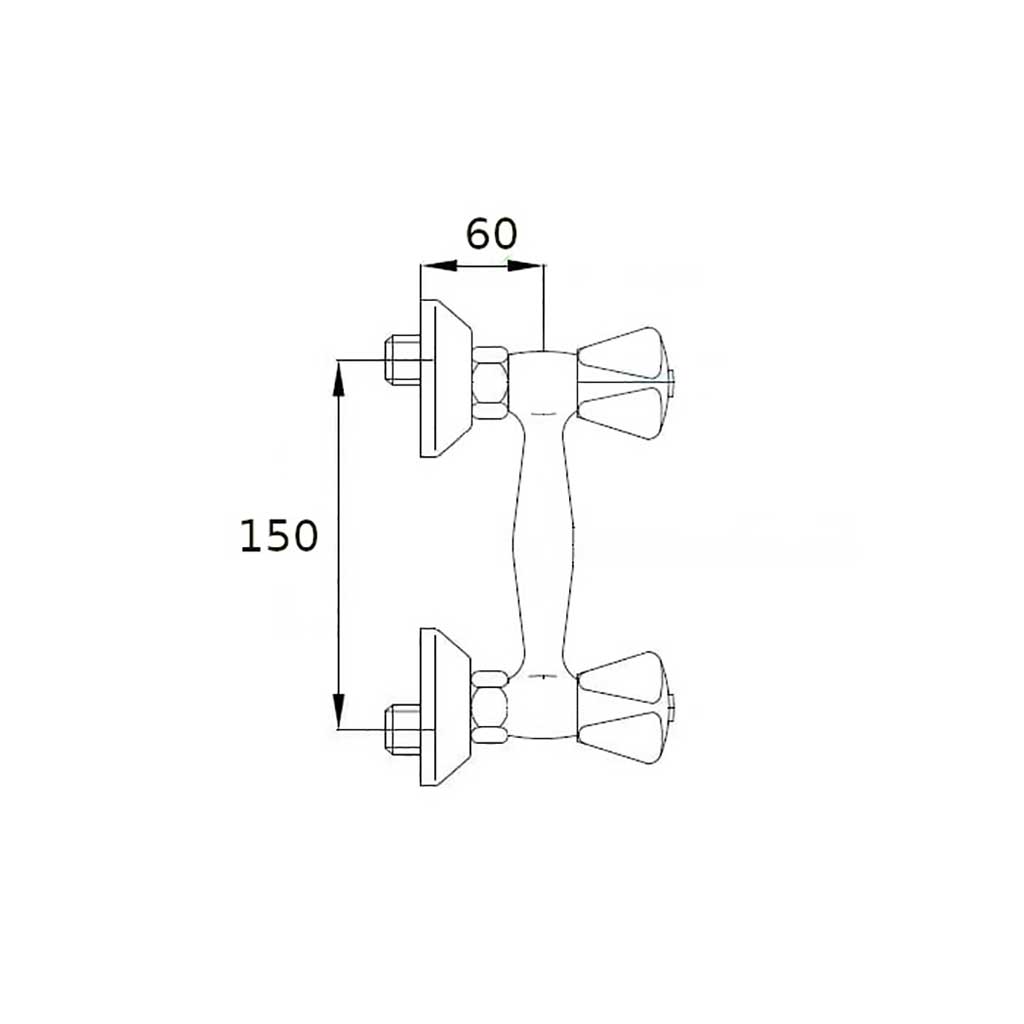 Classic Shower Mixer Chrome Wall Mounted With Shower Hose Shower Mixers