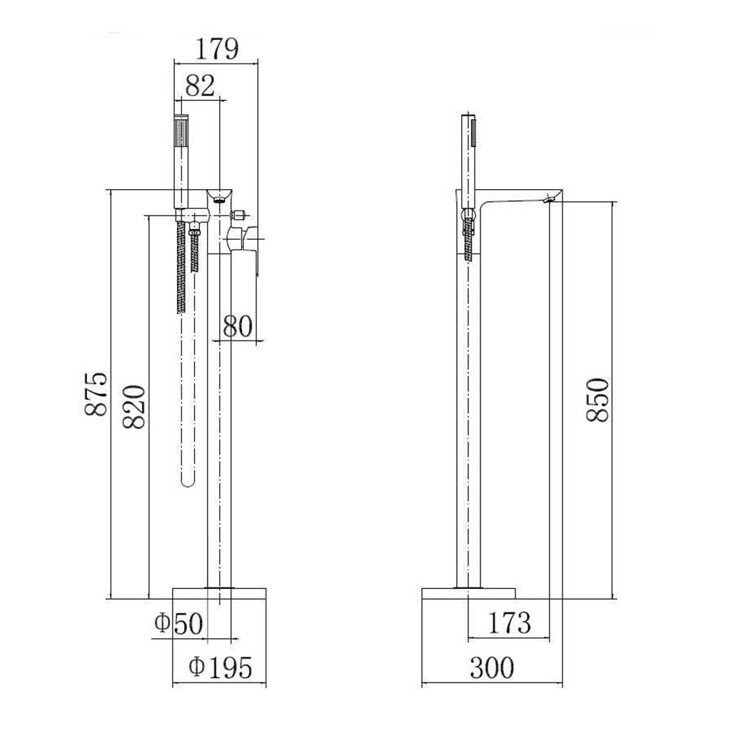 Freestanding Bath Tap Single Lever Bathtub Tall Shower Mixer Bath Taps, A632a, A632b, A632c