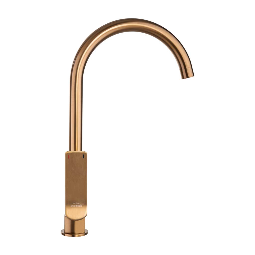 Brushed Copper Kitchen Sink Tap Standing Mixer Single Lever Kitchen Taps