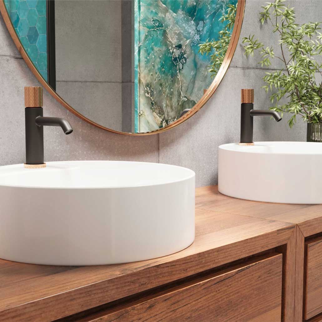 Black Dark Gold Bathroom Sink Tap Engraved Monobloc Basin Taps