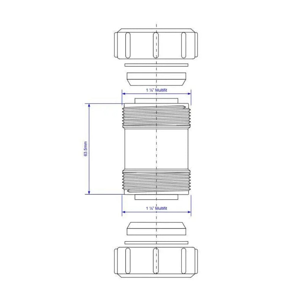 S28M Mcalpine Multifit Straight Connector 1 1/4" Waste Pipe & Fittings