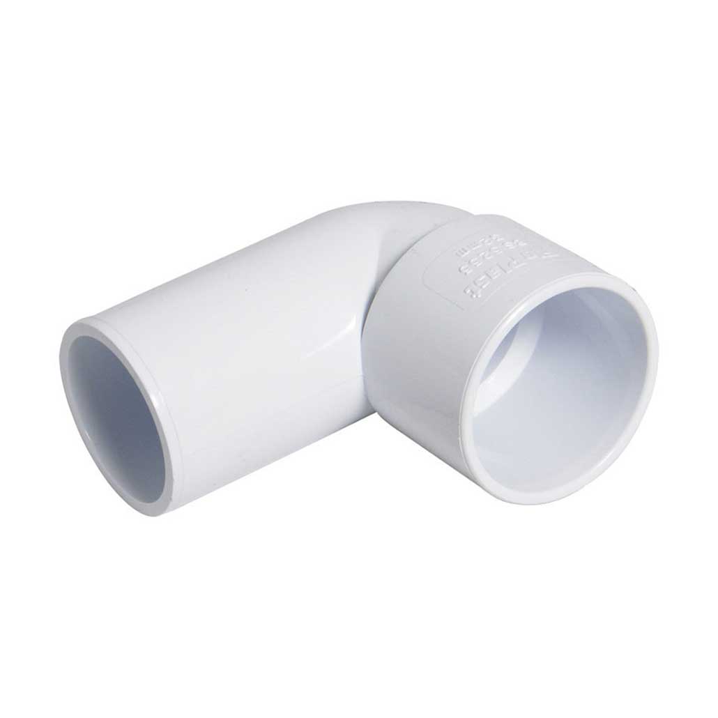 WS26W FloPlast 32mm 90deg Conversion Bend ABS Solvent White - Waste Pipe & Fittings