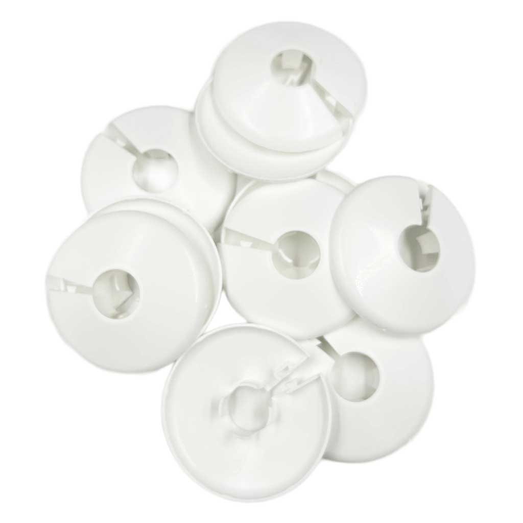 PC08 Talon Pipe Collars Covers 8mm White 10 Pack - Pipe Covers