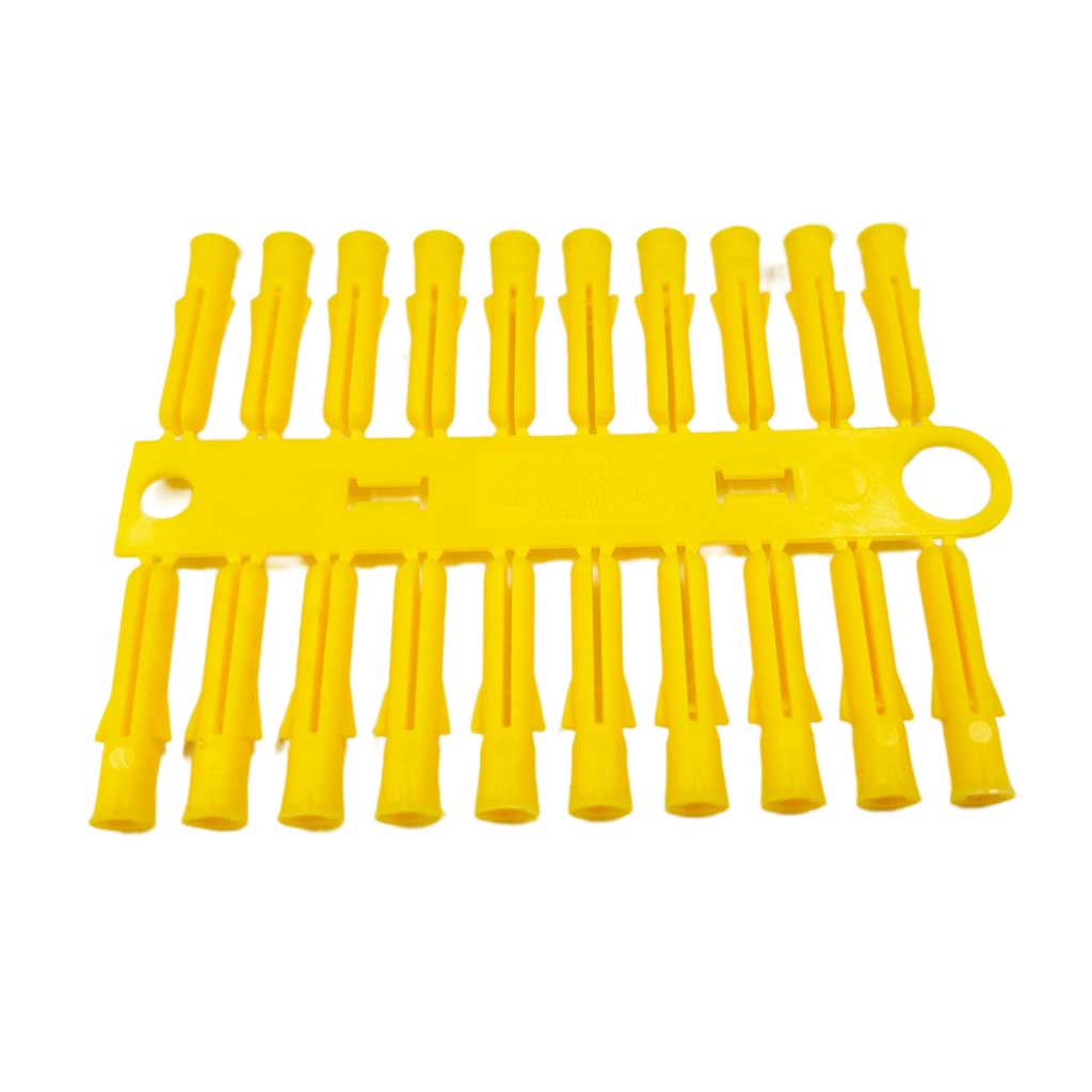 P1/100 Talon Plastic Fixing Wall Plugs Yellow 5x42mm 100 Pack - Nuts Bolts and Washers