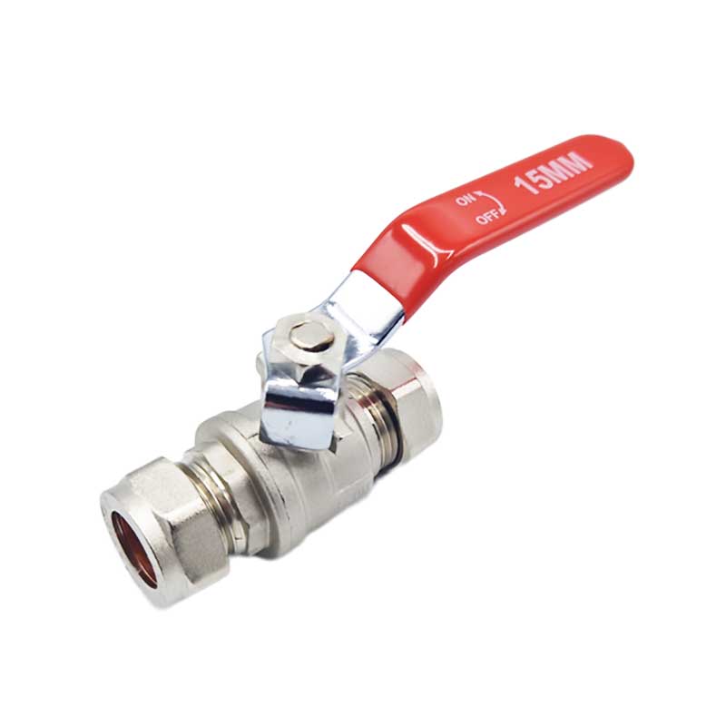 Handle Red Lever Inline Ball Valve 15mm Compression Red Blue Black - plumbing4home