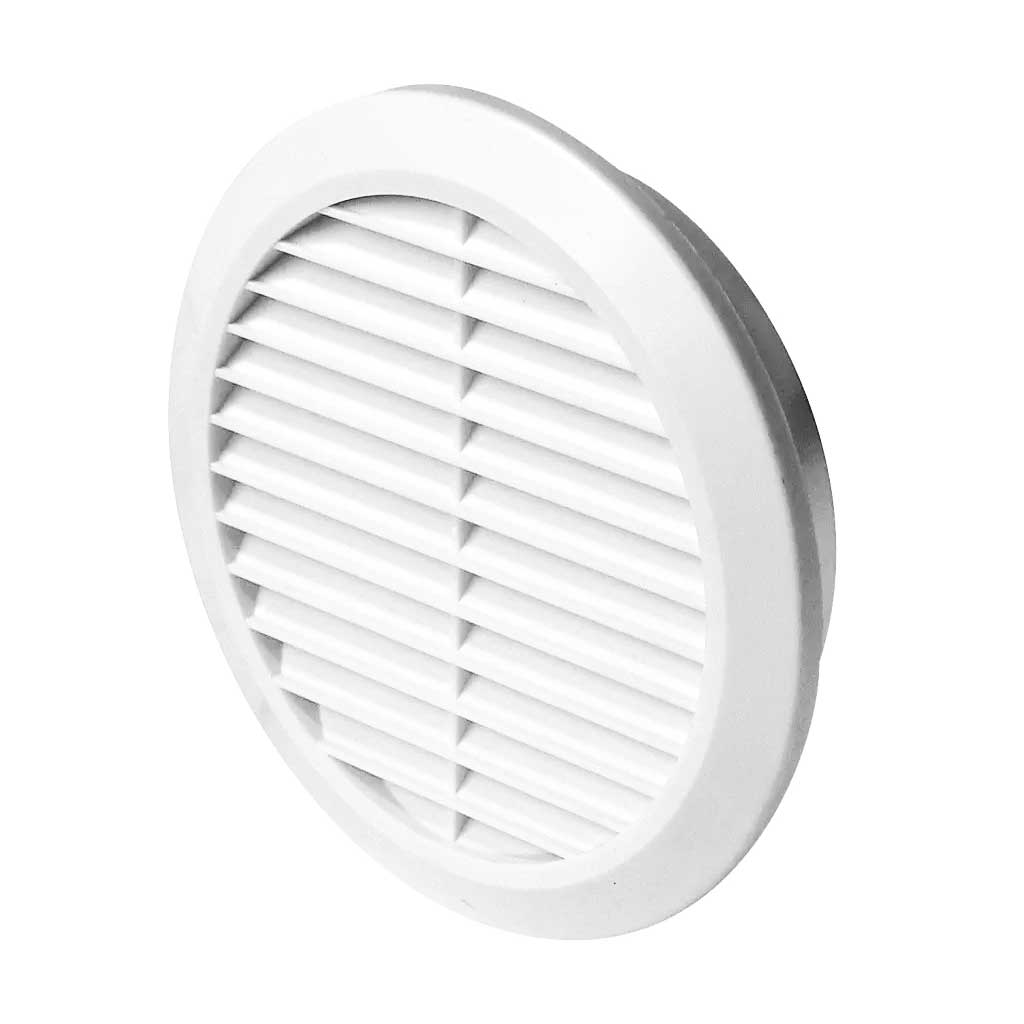 White Round Air Louvre Vent Grille 80mm 3.15" Circle Ventilation Ducting Pipe Cover T42 - plumbing4home