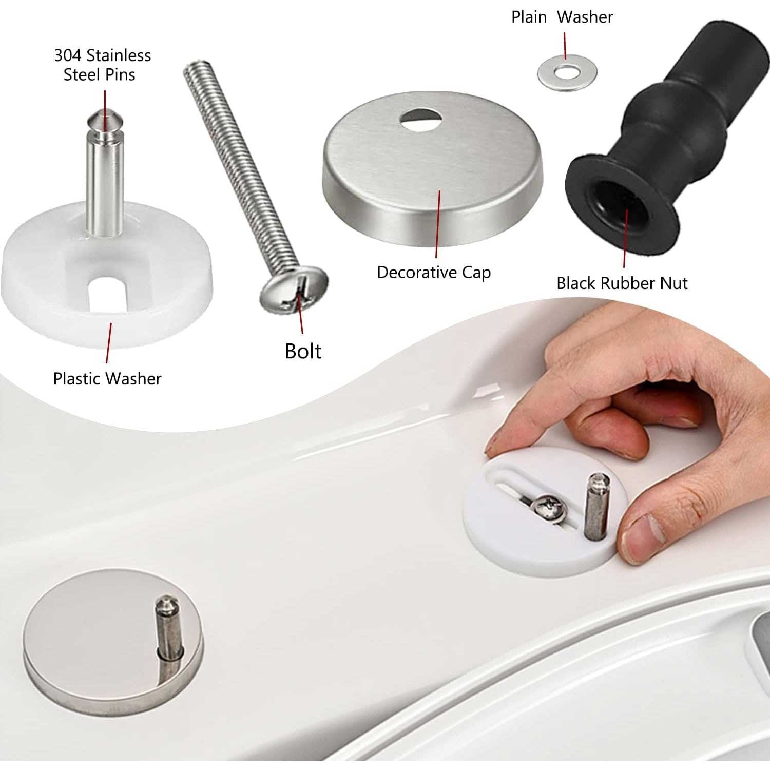 2pcs Quick Release Toilet Seat Fixings For Top Pin Type Hinges Connectors Fittings installation guide 2