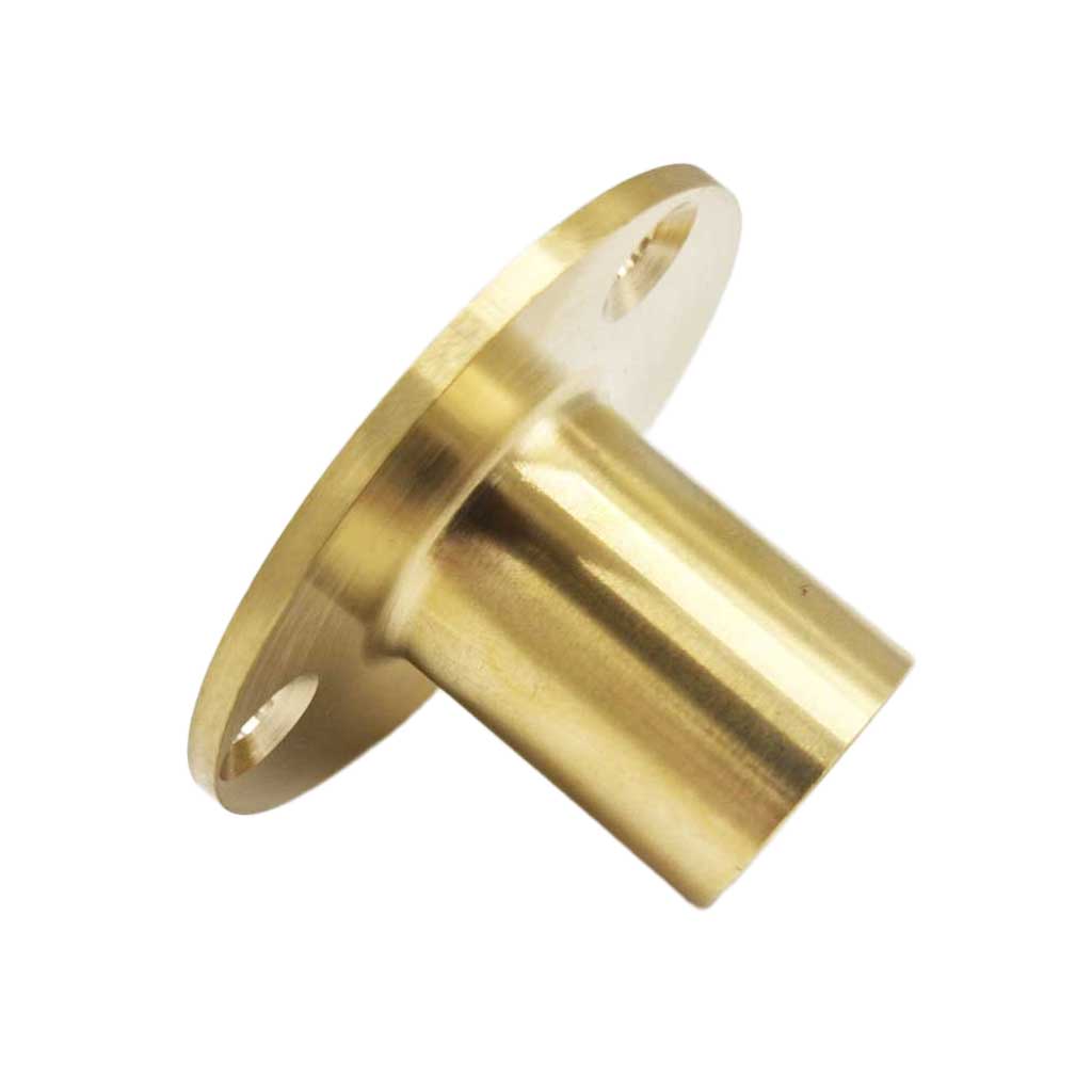 1/2" x 15mm Garden Tap Wall Plate Tube Boss Bracket Brass side view